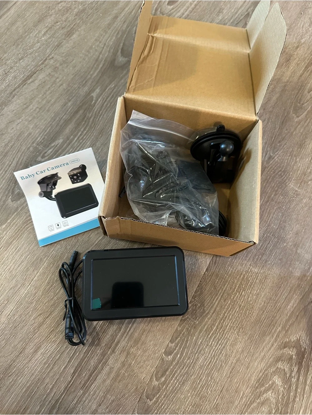 Compact Black Baby Car Camera Monitor with Mounting Kit